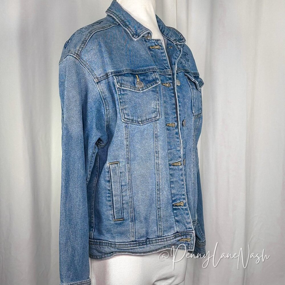 Universal Thread Embroidered Denim Jean Jacket - Picture 11 of 14